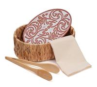 Bread Warmer Basket with Stone- Includes bread towel and clips,Bread Baskets for Serving Tortilla,Sourdough,Terracotta Bread Warmer Gifts for Hostess Gifts New Home,Sourdough Bakers,Mom Dad Birthday