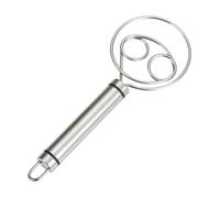 Bread Whisk - 7.5in Ergonomic Stainless Steel Kitchen Gadget, Egg Mixer Tool | for Pastry Cake Batter Home Cafe Bakery Restaurant Dutch Dough Blender Sourdough Hand Hook Cooking Utensil Accessory
