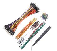 Breadboard Jumper Wires 20AWG Plus 140 Pieces U Shape Preformed and Assorted Jumper Wires Kits Plus ESD Tweezers, Bread Board Male to Male 0.1'' Head Cable Kits (6" / MM)