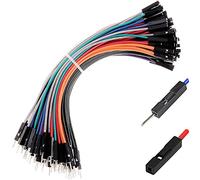 Breadboard Jumper Wires Cables 22AWG For Arduino Raspberry Pi Male Female, 20% MORE Red and Black Jumpers Wires, Square Head 0.1'' 10 Colors Total 120-Pack (15CM, M/F)