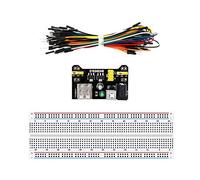 Breadboard Kit 165 * 55mm Black Power Module + 830 Hole Premium Loaf Board + 65 Colorful Bread Lines