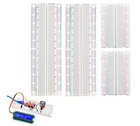 Breadboard Set, PCB Breadboards Prototype Circuit Kit Solderless 2 x 830 Points & 2 x 400 Points, Compatible with DIY Arduino, Raspberry Pi 2/3/4/5 Projects Proto Shield Distribution - Connection