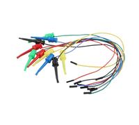 Breadboard Test Hook Clips with Male and Female Jumper Leads for Electrical Testing, 10PCS 37cm Silicone Insulated Wires in 5 Colors Compatible with for ARDUINO Multimeter Projects Female
