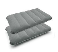 Breadom 2pcs Ultralight Inflating Travel/Camping Pillows - Compressible, Compact, Inflatable, Comfortable, Ergonomic Pillow for Neck & Lumbar Support ()