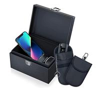 Breadom Faraday Box & 2 Pack Faraday Bag,Keyless Entry Car Key Safe Protector Faraday Pouch RFID Anti-Theft Signal Blocking Cages,Smartphone Electronic Devices Privacy Protection