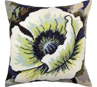 Breadseed Poppy. Needlepoint Kit w/Printed Tapestry Canvas (40 × 40 cm) - Needlepoint Cushion Kit for Creative Home Décor - Needlework Kit for Adult Beginners