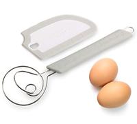 Breadsmart Artisan Bread Whisk and Bench Scraper Duo - Essential Bread Mixing Tools - Quality Home Bread Making Utensils