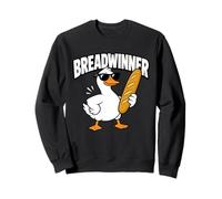 Breadwinner Goose Baguette Funny Food Graphic Sweatshirt