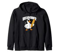 Breadwinner Goose Baguette Funny Food Graphic Zip Hoodie