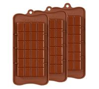 Break Apart Chocolate Moulds，3 PCS Silicone Candy Molds, Flexible Energy Bar Molds Non-Stick Reusable DIY Baking Molds
