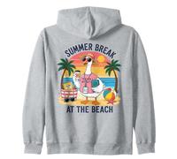 Break At The Beach Funny Goose Teacher Zip Hoodie