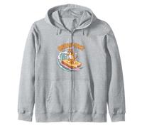 Break-Fast Surf Cat Zip Hoodie