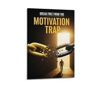 Break Free From The Motivation Trap Broken Chain Wall Art, Self Discipline Motivational Decor Canvas Print for Office And Study Room Artistic Wall Mural Modern Hanging Decor Poster08x12inch(20x30cm)