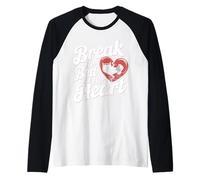 Break Her Bed Not Her Heart Funny Raglan Baseball Tee