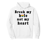 break my hole not my heart funny lgbtq love pun gay flag Pullover Hoodie