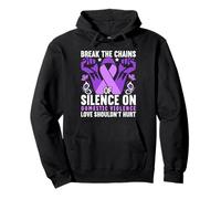 Break the Chains of Silence on Domestic Violence - Awareness Pullover Hoodie