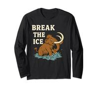 Break the Ice - Funny Woolly Mammoth Pun Falling Through Ice Long Sleeve T-Shirt