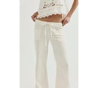 Break The Ice Linen Slouch Flare Pants at Free People in Clean Ivory, Size: Small - female