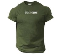 Break The Limit T Shirt Gym Clothing Bodybuilding Training Workout Exercise Boxing MMA Top (UK, Alpha, M, Regular, Regular, Military Green)