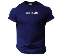 Break The Limit T Shirt Gym Clothing Bodybuilding Training Workout Exercise Boxing MMA Top (UK, Alpha, L, Regular, Regular, Navy)