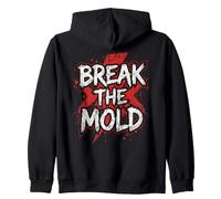 Break the Mold Distressed Grunge Typography Motivation Quote Zip Hoodie