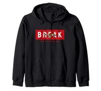 Break the Rules Wild Tiger Quotes Illustration Graphic Zip Hoodie