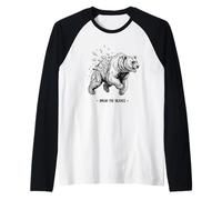 Break the Silence Bear Geometric Shattered Pattern Symbol Raglan Baseball Tee