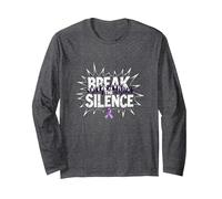Break The Silence Domestic Violence Awareness Rally Long Sleeve T-Shirt, Adult Unisex, Dark Heather Grey, L