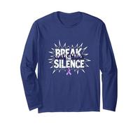 Break The Silence Domestic Violence Awareness Rally Long Sleeve T-Shirt, Adult Unisex, Navy, XL