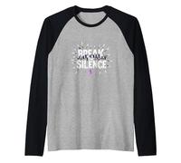 Break The Silence Domestic Violence Awareness Rally Raglan Baseball Tee, Men, Black/Athletic Heather, XXL