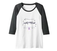 Break The Silence Domestic Violence Awareness Rally Raglan Baseball Tee, Women, Dark Heather/White, M