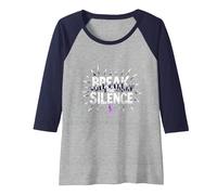 Break The Silence Domestic Violence Awareness Rally Raglan Baseball Tee, Women, Navy/Athletic Heather, XXL