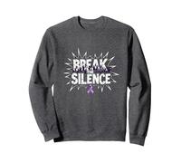 Break The Silence Domestic Violence Awareness Rally Sweatshirt, Adult Unisex, Dark Heather Grey, L