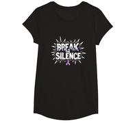 Break The Silence Domestic Violence Awareness Rally T-Shirt, Girls, Black, Large
