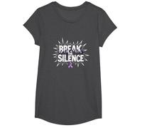 Break The Silence Domestic Violence Awareness Rally T-Shirt, Girls, Dark Heather Grey, XS