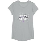 Break The Silence Domestic Violence Awareness Rally T-Shirt, Girls, Heather Grey, Medium