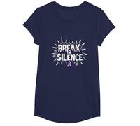 Break The Silence Domestic Violence Awareness Rally T-Shirt, Girls, Navy, Large