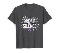 Break The Silence Domestic Violence Awareness Rally T-Shirt, Men, Dark Heather Grey, 6XL