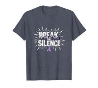 Break The Silence Domestic Violence Awareness Rally T-Shirt, Men, Heather Blue, 6XL