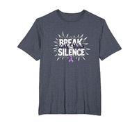 Break The Silence Domestic Violence Awareness Rally T-Shirt, Men's Big and Tall, Heather Blue, 5X Tall