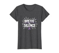 Break The Silence Domestic Violence Awareness Rally T-Shirt, Women, Dark Heather Grey, XL
