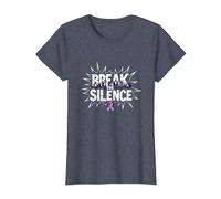 Break The Silence Domestic Violence Awareness Rally T-Shirt, Women, Heather Blue, XL
