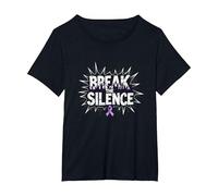 Break The Silence Domestic Violence Awareness Rally T-Shirt, Women's Plus, Black, 6X