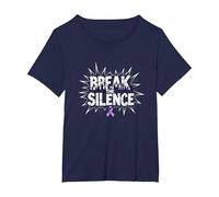 Break The Silence Domestic Violence Awareness Rally T-Shirt, Women's Plus, Navy, 6X
