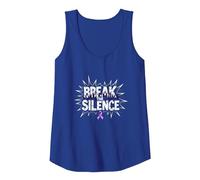 Break The Silence Domestic Violence Awareness Rally Tank Top, Women, Royal Blue, XL