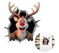 Break-The-Wall Santa Claus 3D Wall Decal,Large 3D Santa Claus Christmas Wall Stickers,Christmas Toilet Seat Sticker,Cartoon S-anta Sticker for Living Room, Bedroom, or Party Decoration