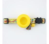 Breakaway Bobo Cat Collar with AirTag Holder, Adjustable Pet Collar with Bell & Tassel, Anti-Lost Safety Tracking Collar for Kittens, Small Dogs (Yellow C, Yellow Series)