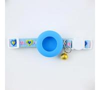 Breakaway Bobo Cat Collar with AirTag Holder, Adjustable Pet Collar with Bell & Tassel, Anti-Lost Safety Tracking Collar for Kittens, Small Dogs (Blue C, Blue Series)