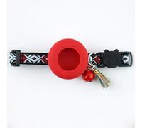 Breakaway Bobo Cat Collar with AirTag Holder, Adjustable Pet Collar with Bell & Tassel, Anti-Lost Safety Tracking Collar for Kittens, Small Dogs, Indoor Outdoor Daily Wear (Red B, Red Series)