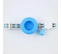 Breakaway Bobo Cat Collar with AirTag Holder, Adjustable Pet Collar with Bell & Tassel, Anti-Lost Safety Tracking Collar for Kittens, Small Dogs (Blue D, Blue Series)